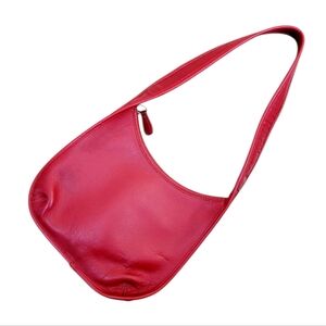 Vintage 1997 COACH Made In USA Ergo Mini Zip Red Leather Shoulder Bag Handbag